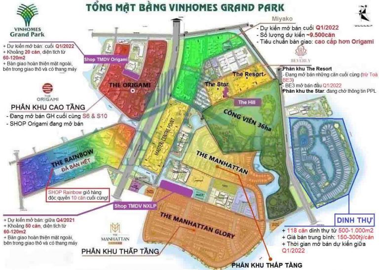 Vị trí Diinh thự Vinhomes Grand Park Quận 9