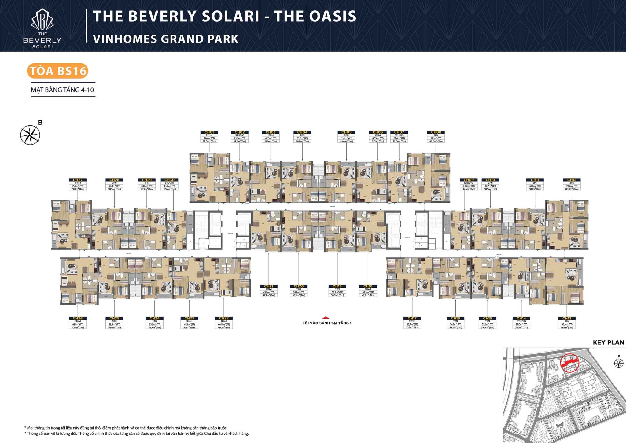 Mặt bằng BS16 The Oasis Beverly Solari tầng 4-39
