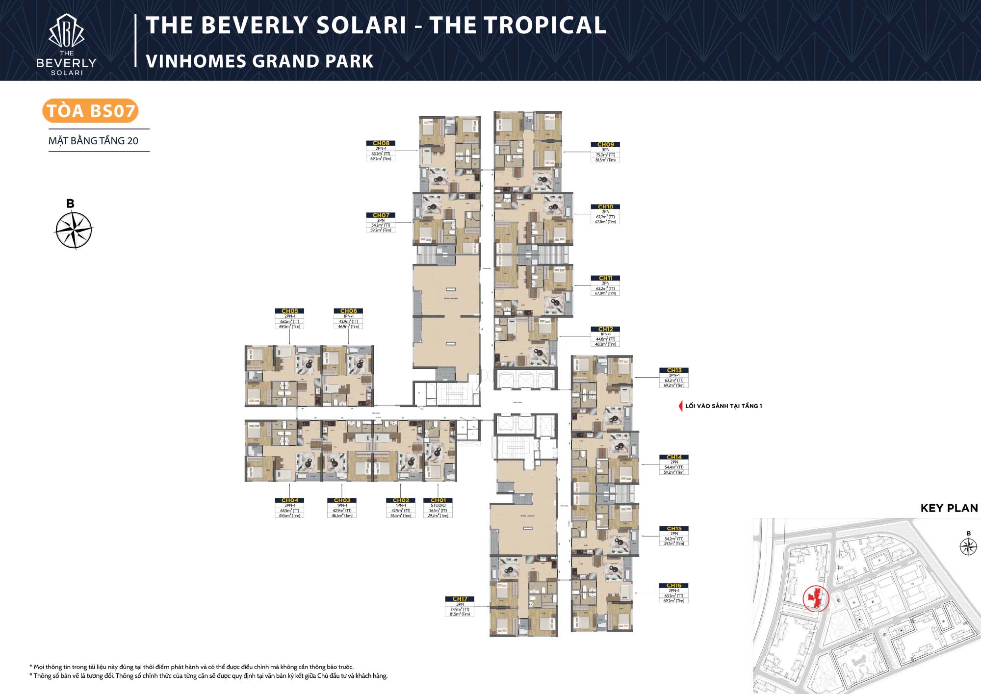 Mặt bằng tầng 20 tòa BS7 The Beverly Solari